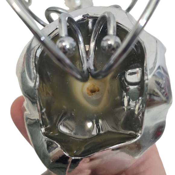 Vintage Angel Silver Tone Glitter Candle Holder Centerpiece Guardian Angel Horn - Picture 13 of 14